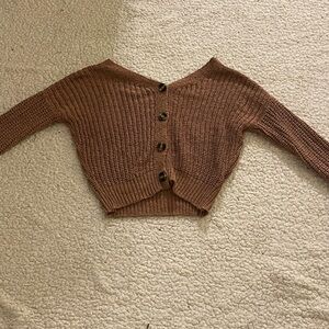 Moon & Madison Chocolate Button-Up Cardigan